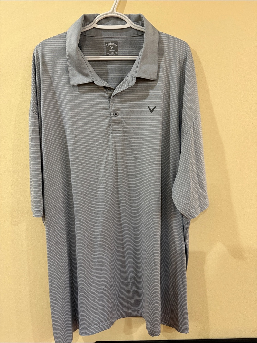 Callaway Gray Striped Performance Polo